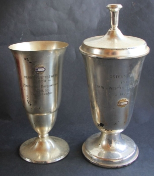 DKW Winner's Cups Scoring Finish and Marburger Hillrace 1960 two cups (6202)